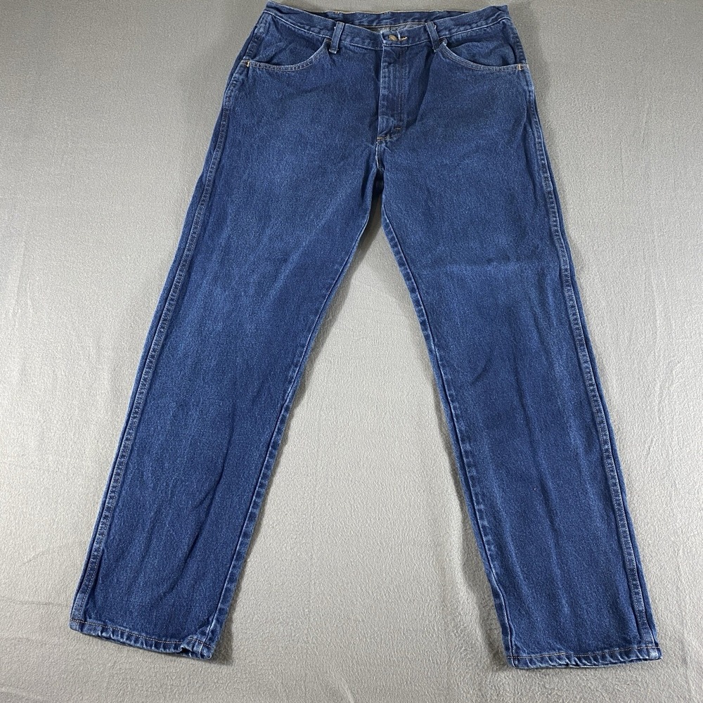 Rustler Jeans Mens 36X32 Blue‎ Mid Rise Straight Leg Western Cowboy